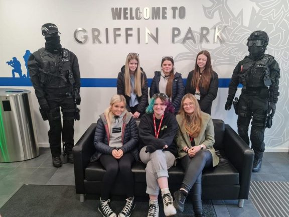 A group of students standing at the Civil Nuclear Constabulary training centre