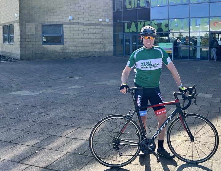 Lakes College principal Chris Nattress with his bike